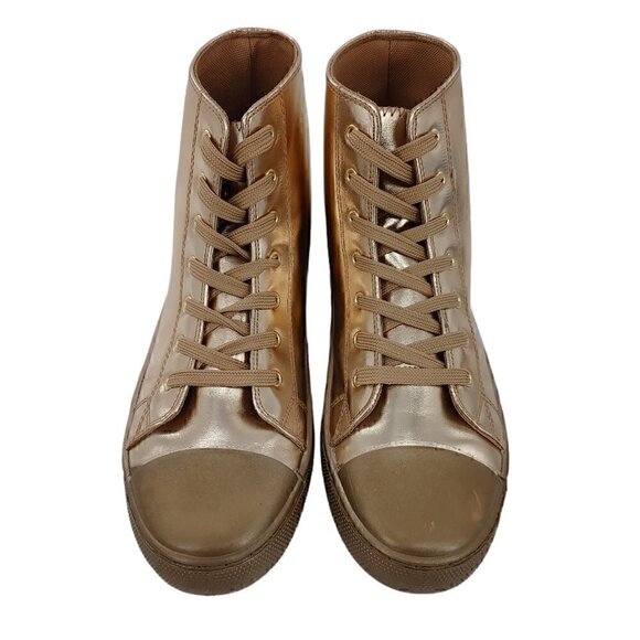 QUPID Narnia Metallic Rose Gold Capped Toe Sneaker - Picture 8 of 10